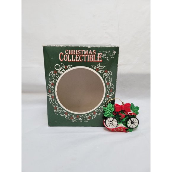 Vintage Dayton Hudson Christmas Collectible 1992 Bicycle w/Bow Hanging Ornament - Picture 2 of 9
